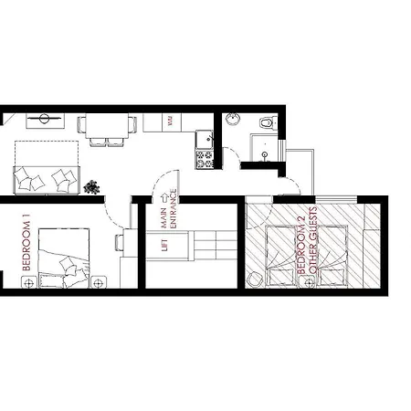 F2 1 Lovely Room, Living And Bathroom Shared, St Julians Homestay